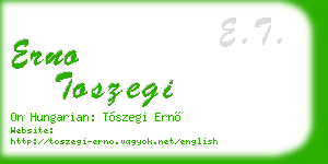 erno toszegi business card