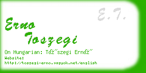 erno toszegi business card